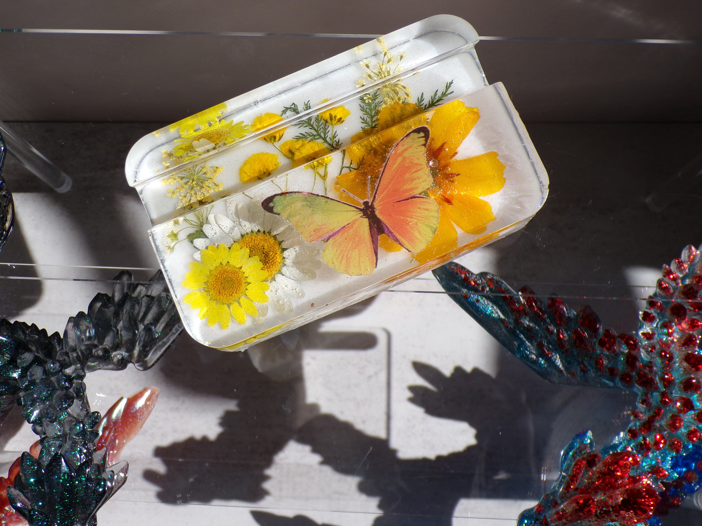 Large Phone Stand Flowers and Butterfly