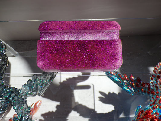Phone Stand Rectangle Purple Glitter