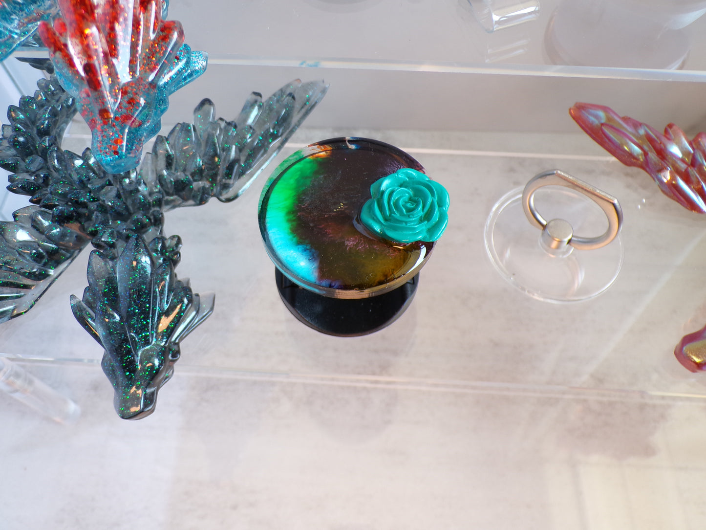 Popsocket Tye-Dye Blue Flower 3D