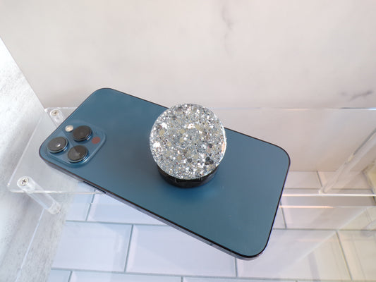 Silver Glitter Popsocket