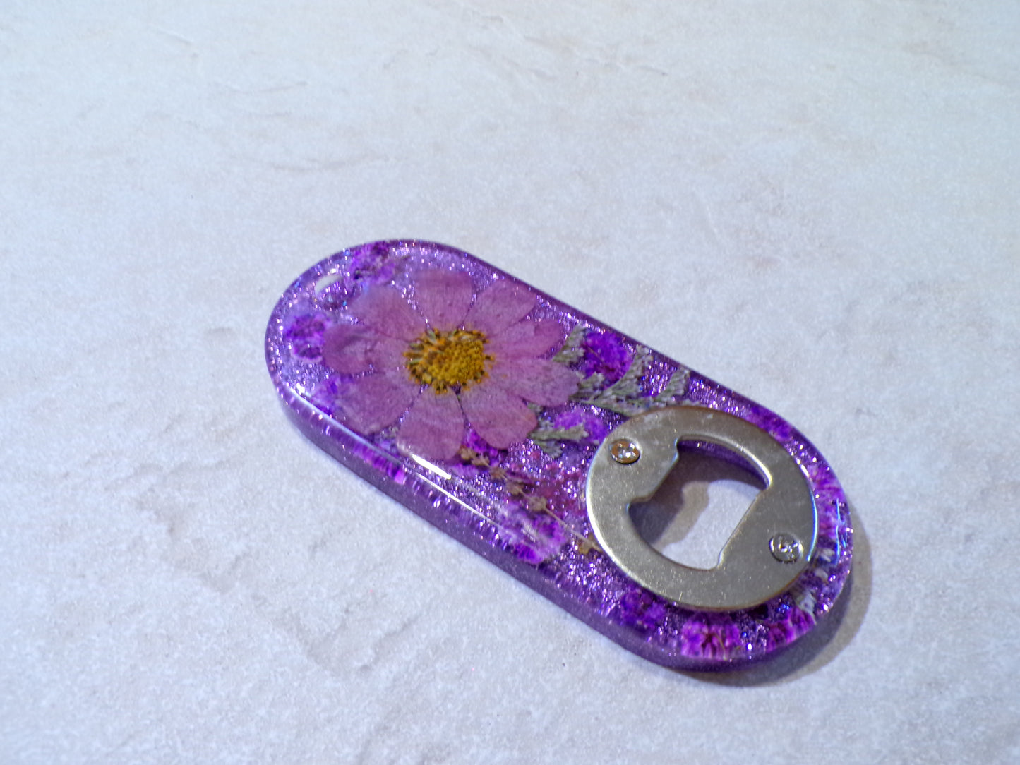 BOTTLE OPENER PURPLE FLORAL