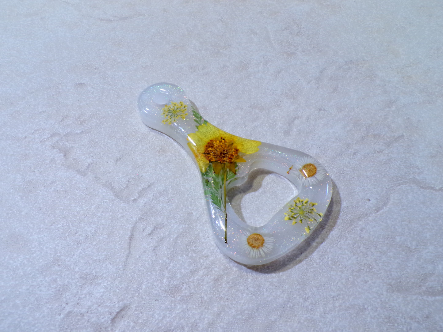 BOTTLE OPENERS YELLOW & WHITE FLORAL