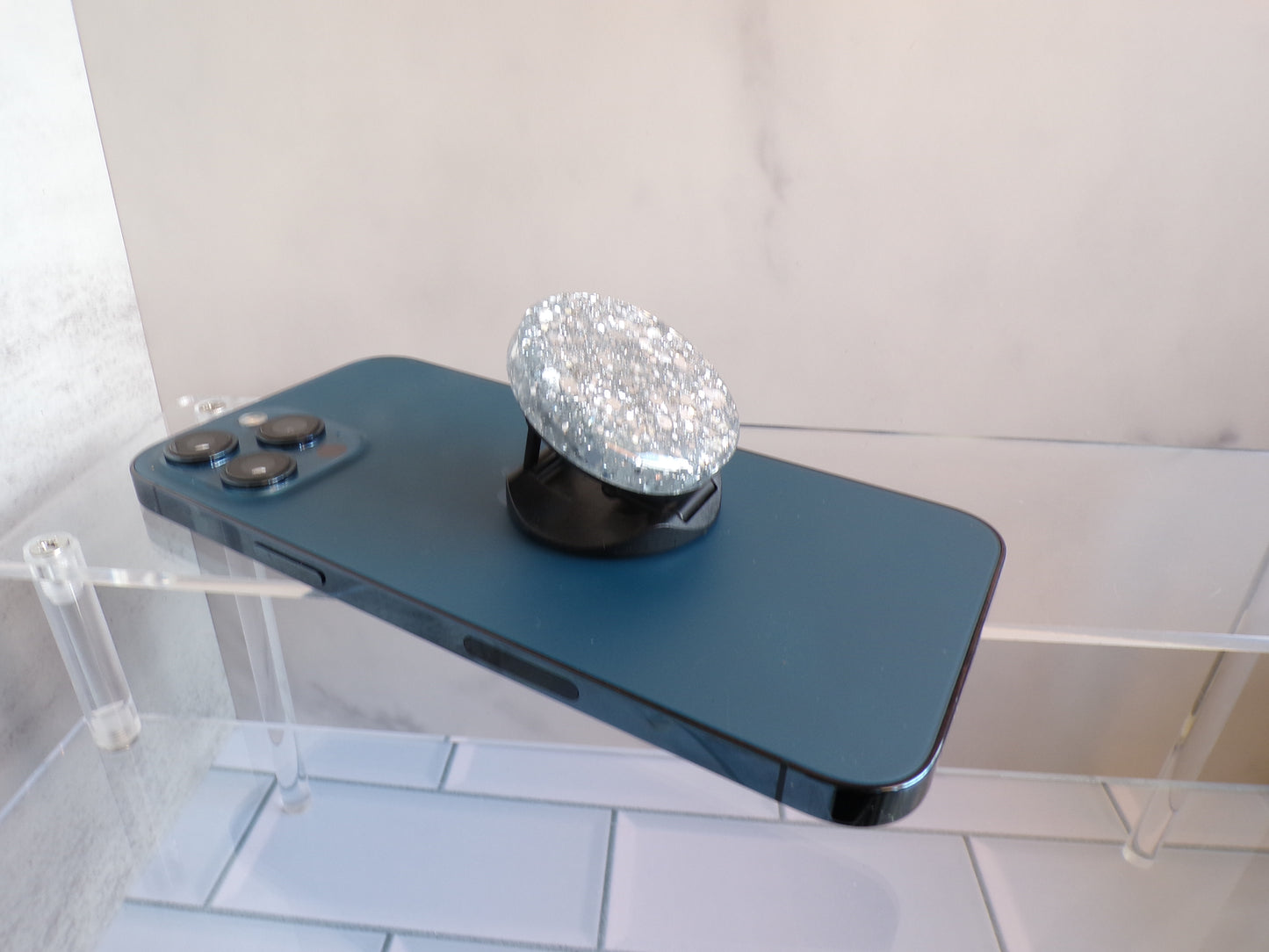 Silver Glitter Popsocket