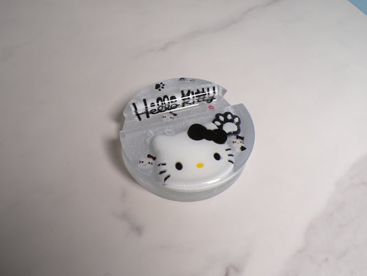 ROUND BLK & WHITE PHONE STAND