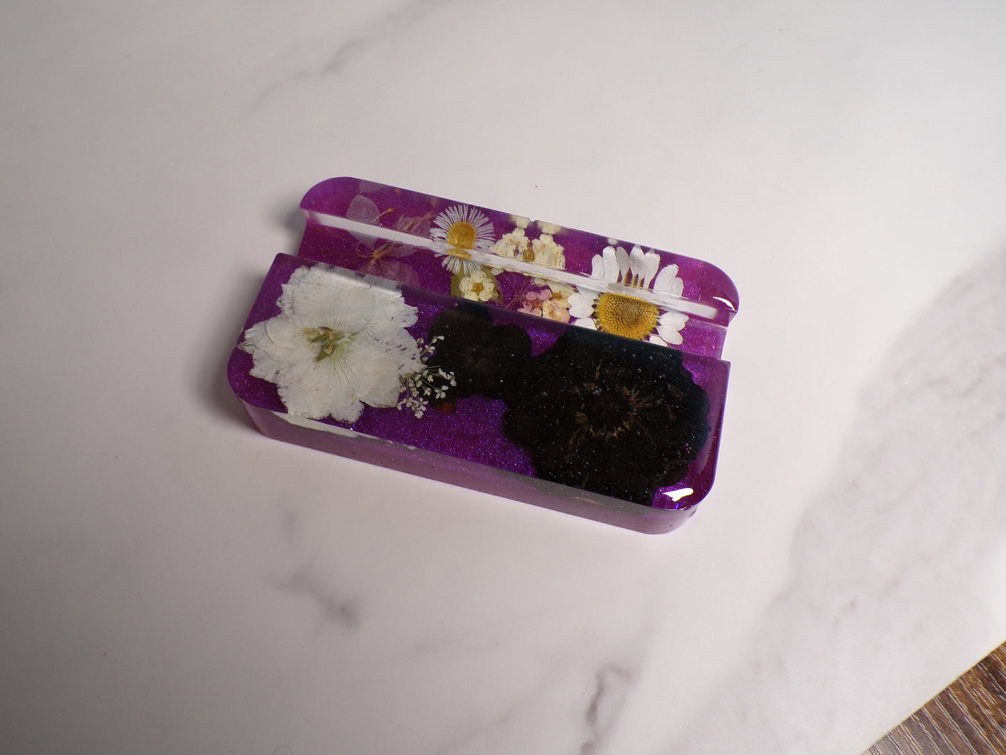 PURPLE FLORAL PHONE STND