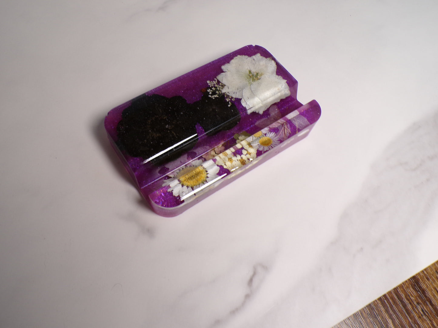 PURPLE FLORAL PHONE STND