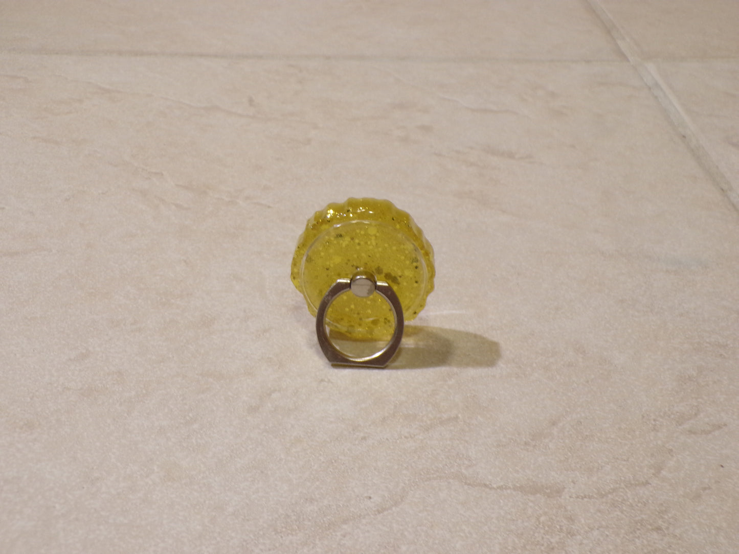 Yellow Glitter with Ring Holder