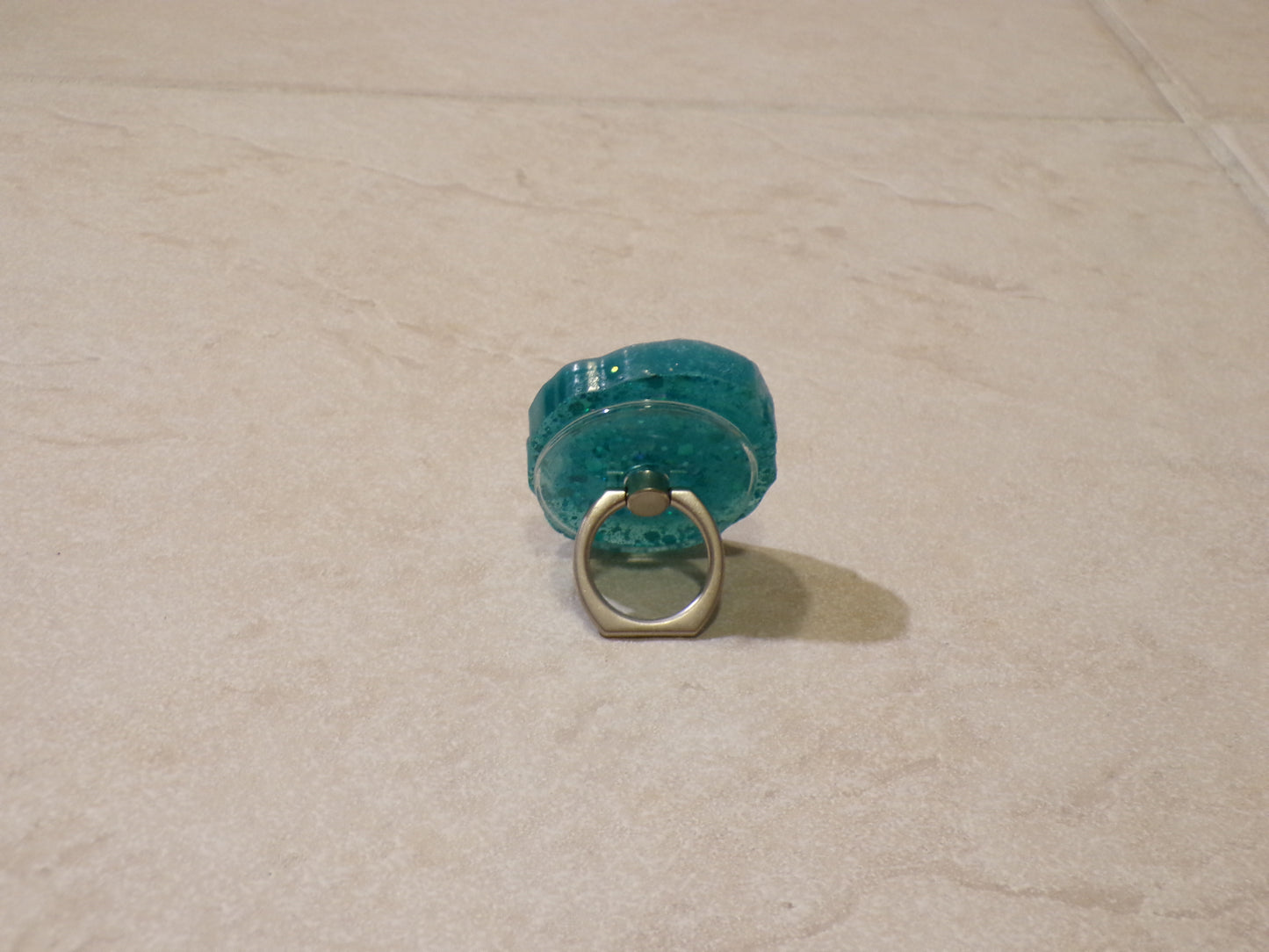 Blue Glitter with Ring Holder