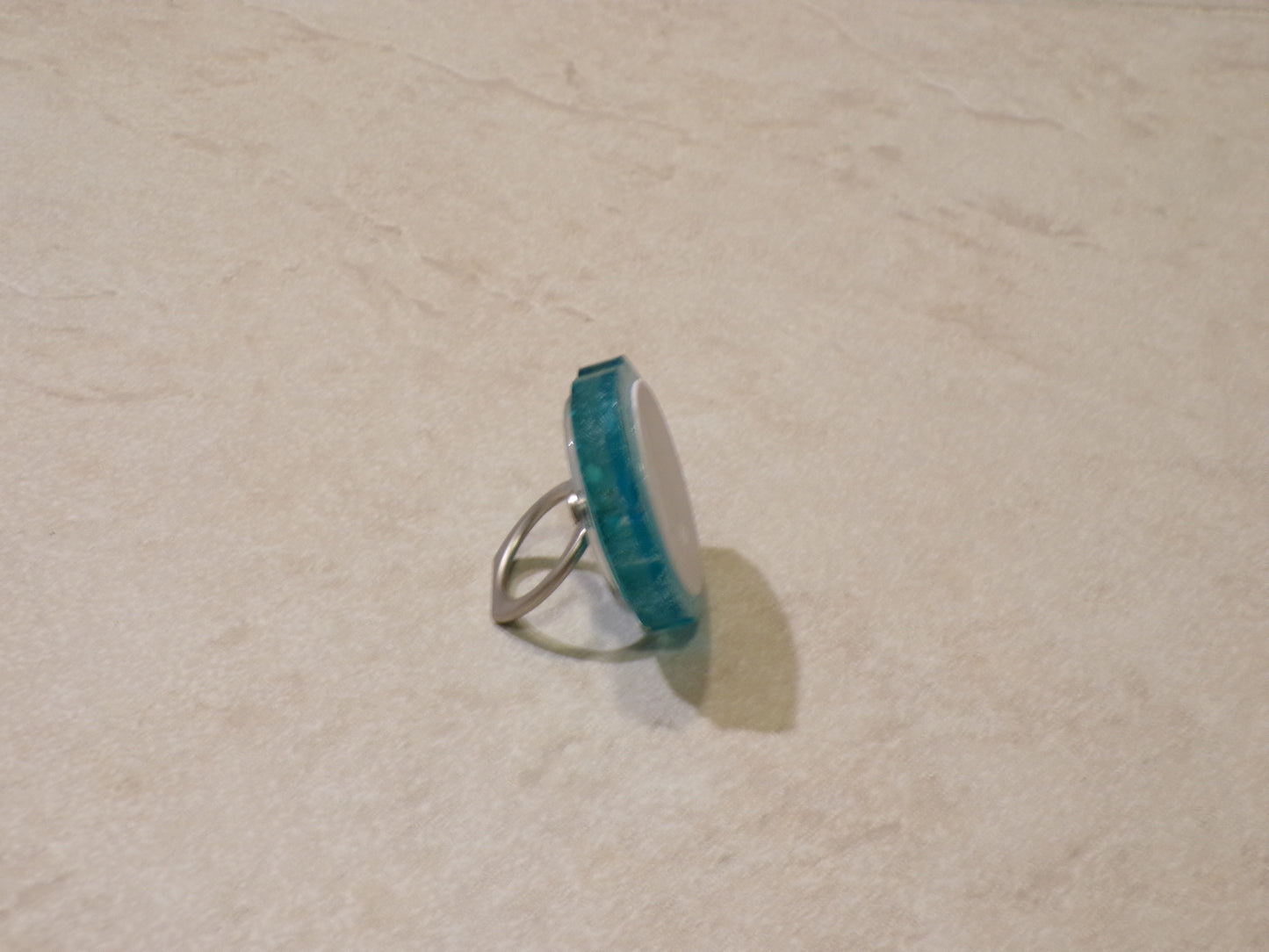 Blue Glitter with Ring Holder