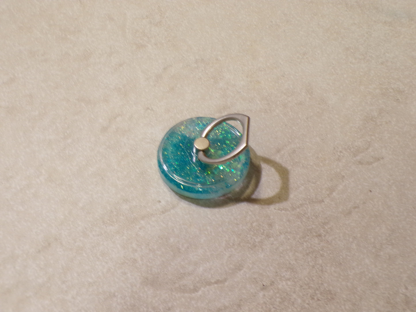 Blue and White Glitter with Ring Holder