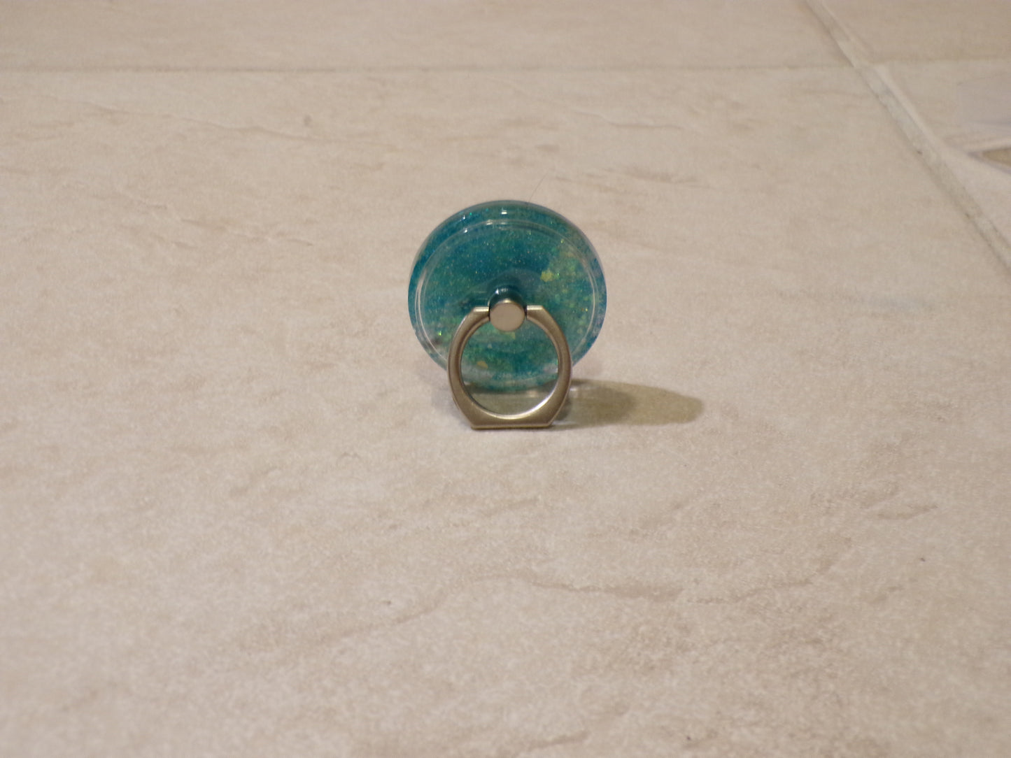 Blue and White Glitter with Ring Holder