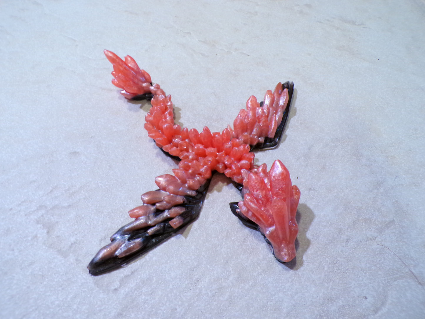 FLYING DRAGON WITH HARDWARE TO HANG PEACH AND BLACK