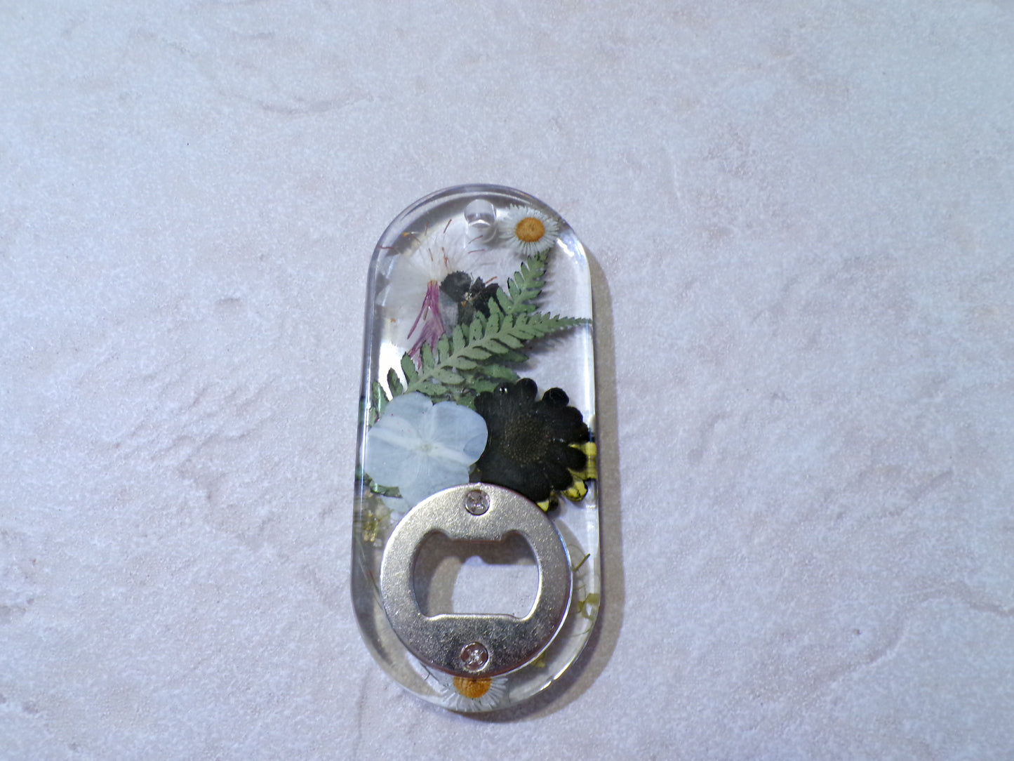 BOTTLE OPENER BLACK & WHITE FLORAL