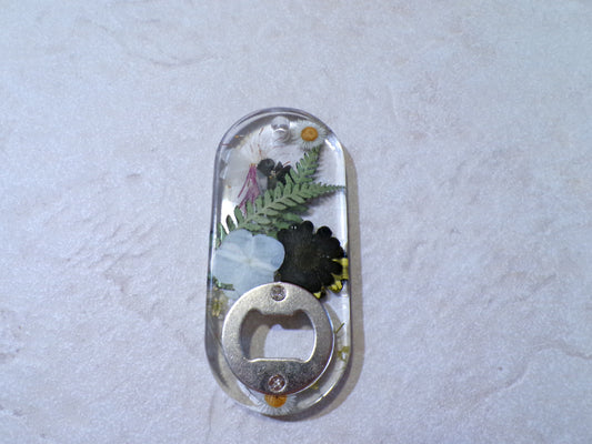 BOTTLE OPENER BLACK & WHITE FLORAL