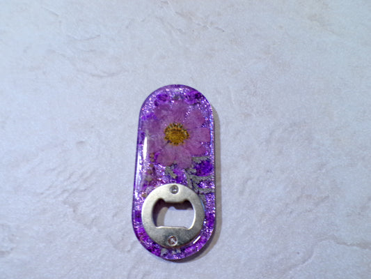 BOTTLE OPENER PURPLE FLORAL