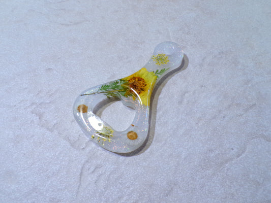 BOTTLE OPENERS YELLOW & WHITE FLORAL
